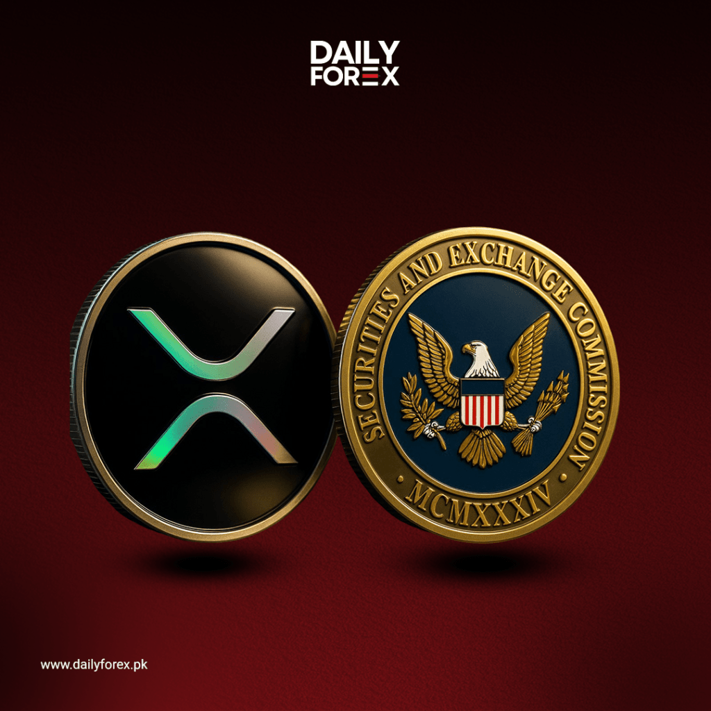 XRP and Bitcoin charts showing XRP decline on SEC delay and BTC surge on legislative progress