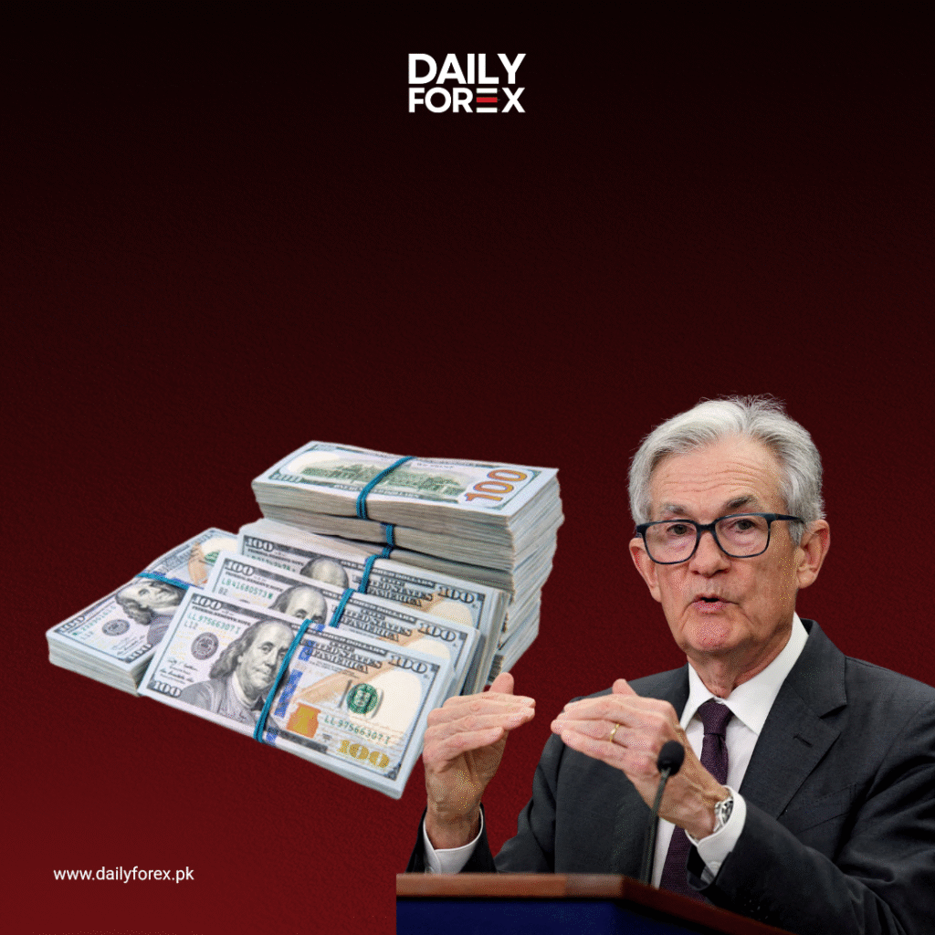 Federal Reserve meeting with interest rate chart showing potential rate cut in 2025